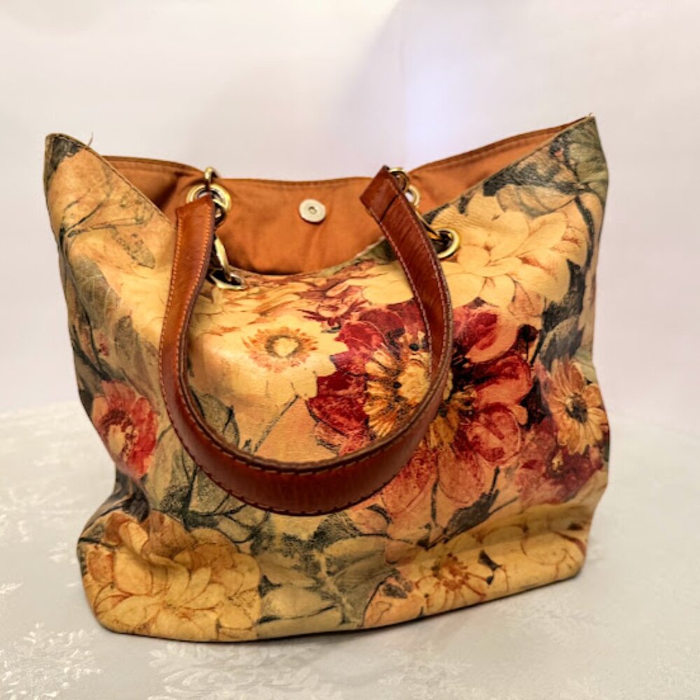 Floral leather hobo bag – Maurizo Taituti - Picture 4 of 11